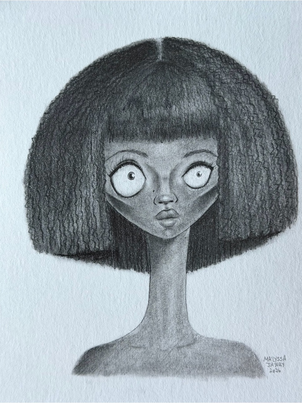 Nelope Original Graphite Portrait Drawing 4.5x6 Signed Unframed OOAK Art - Picture 2 of 4